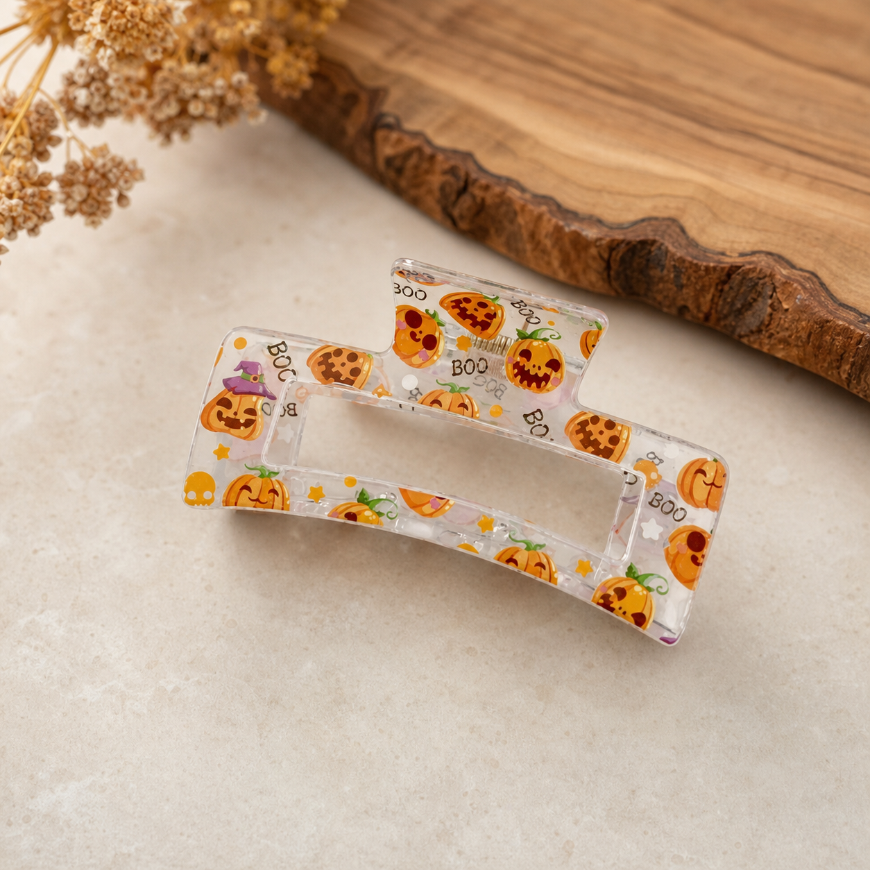 Pumpkin Boo Halloween Hair Clip,Studio7Fashion