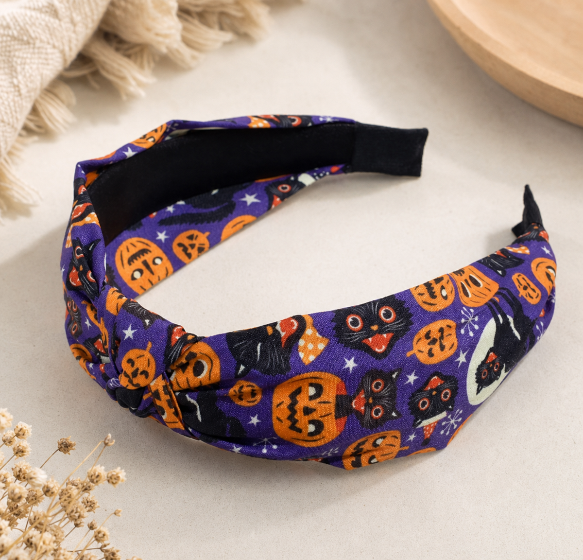 Halloween Pumpkin and Black Cat Hair Accessory,Studio7Fashion