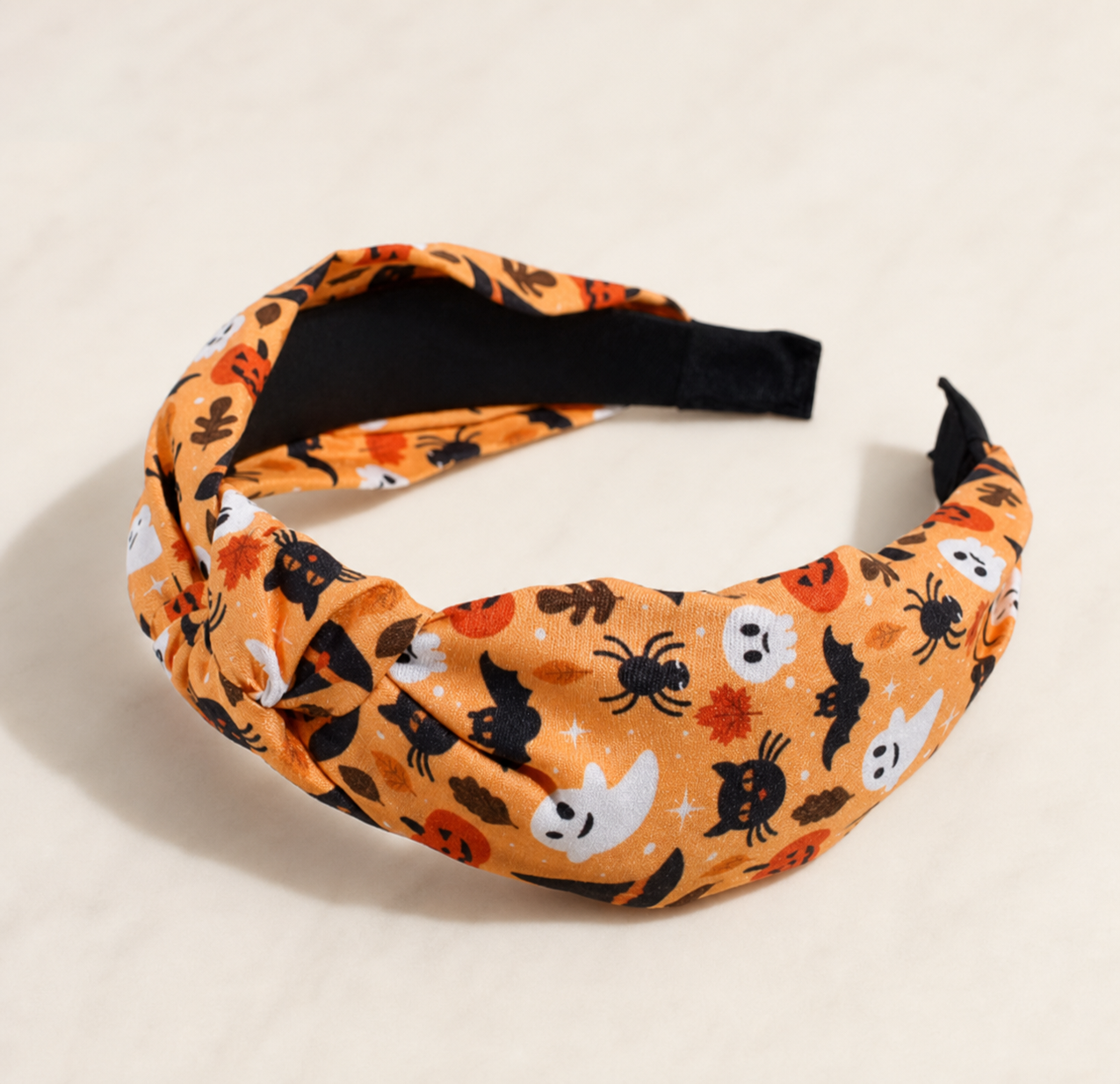 hair accessory, headband, Halloween, fall accessory, orange, black, white, ghosts, pumpkins, bats, spiders, seasonal style, party,Studio7Fashion