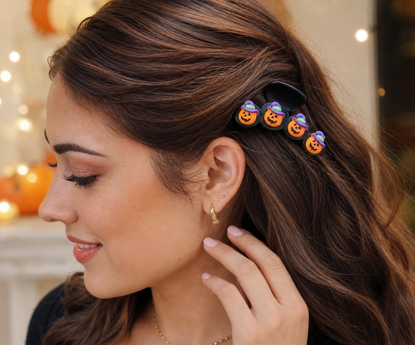 Halloween Pumpkin Hair Claw Clip,Studio7Fashion