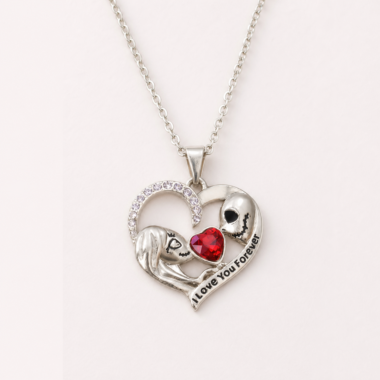 necklace, heart necklace, love necklace, sentimental jewelry, gift for her, everyday wear, silver-tone jewelry, red heart, pendant necklace,Studio7Fashion