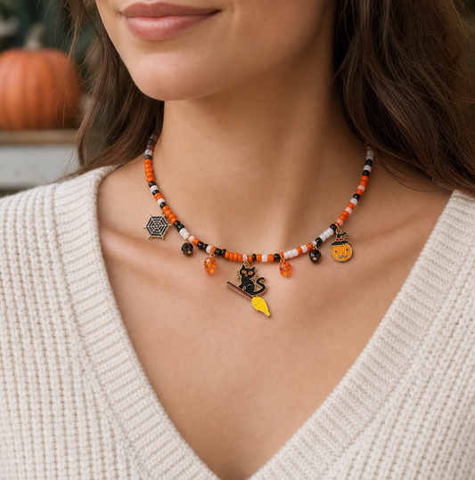 Halloween Beaded Charm Necklace | Studio7Fashion,Studio7Fashion