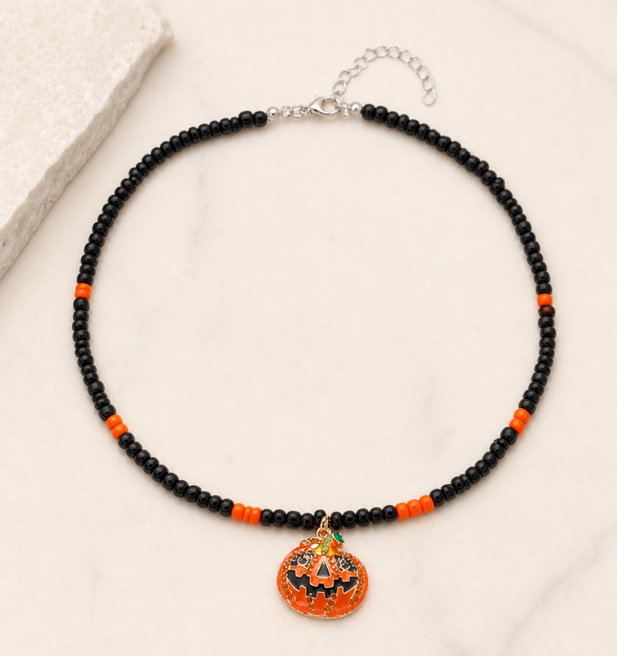 necklace, Halloween jewelry, pumpkin necklace, jack-o-lantern, black jewelry, orange jewelry, fall accessories, seasonal jewelry, Halloween gift, party jewelry,Studio7Fashion