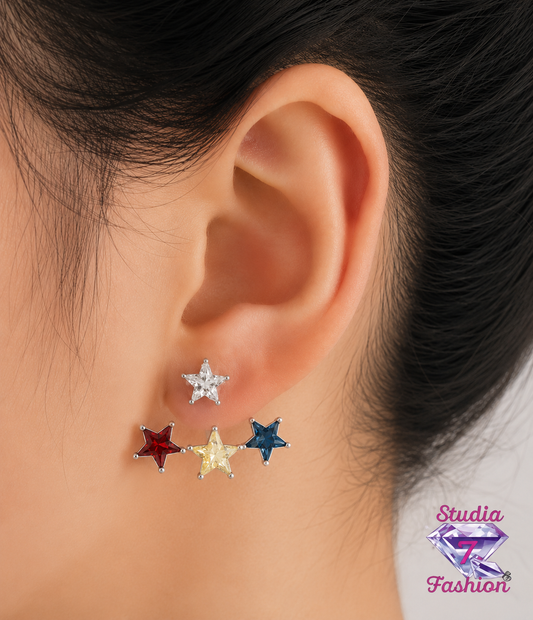 Red White Blue Stars Earrings