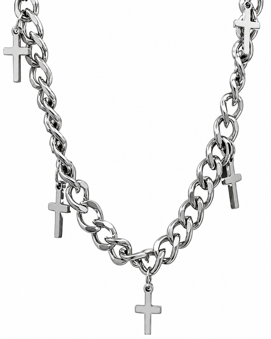 Trinity Curb Charm Necklace