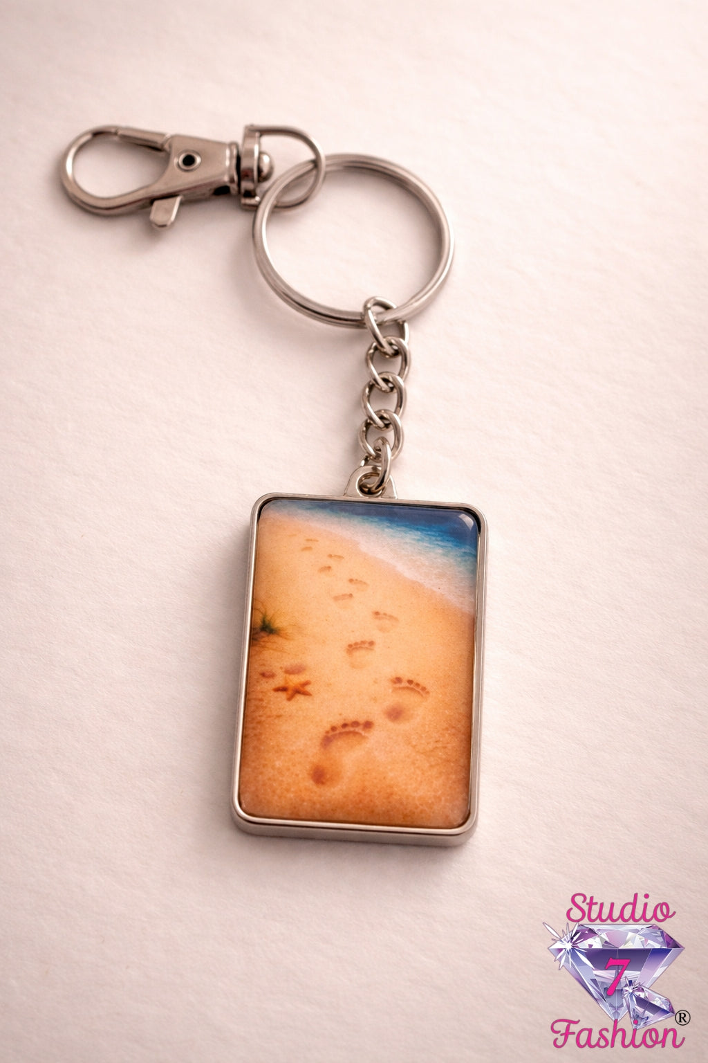 Faith Walk Keychain Footprints in the Sand