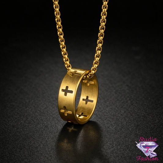 The Infinite Cross Core Necklace Gold