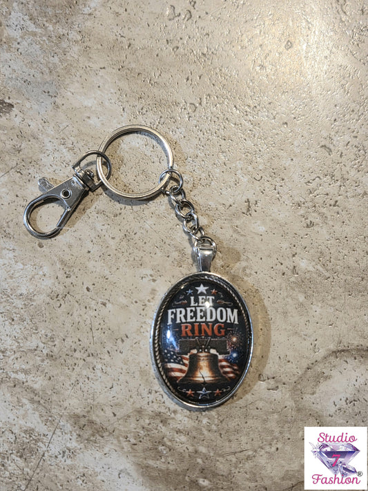 Let Freedom Ring Patriotic Liberty Bell Keychain