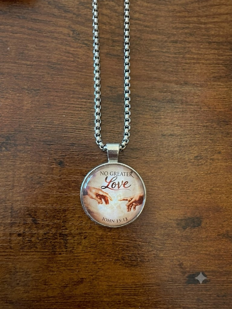No Greater Love Scripture Necklace