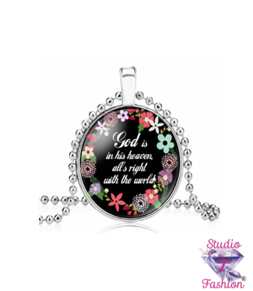 Divine Harmony Midnight Floral Medallion Necklace