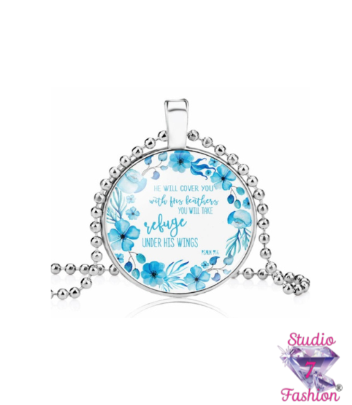 Sacred Shelter Azure Floral Medallion Necklace