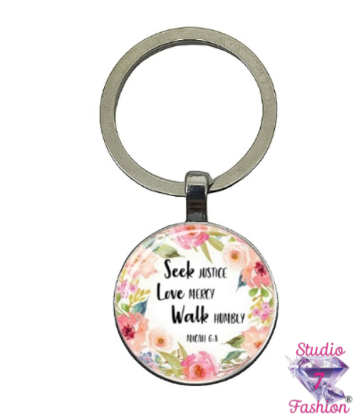 Humble Heart Floral Keychain