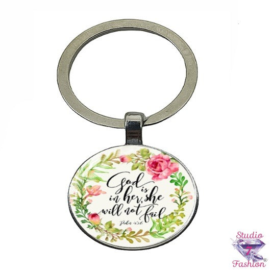 She Will Not Fail Scripture Keychain