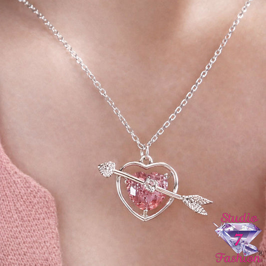 Cupid's Arrow Heart Necklace