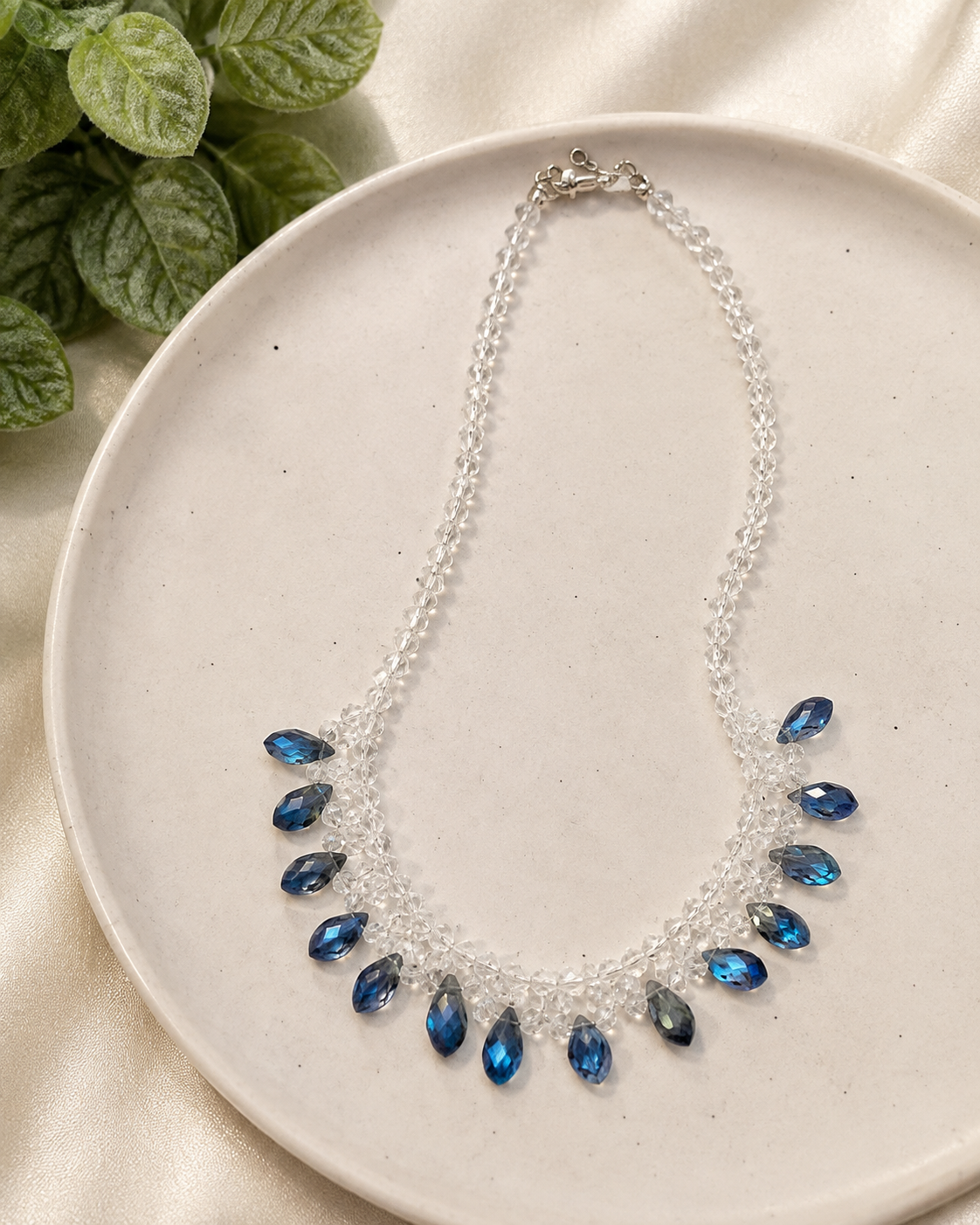 Sapphire Beaded Choker Necklace