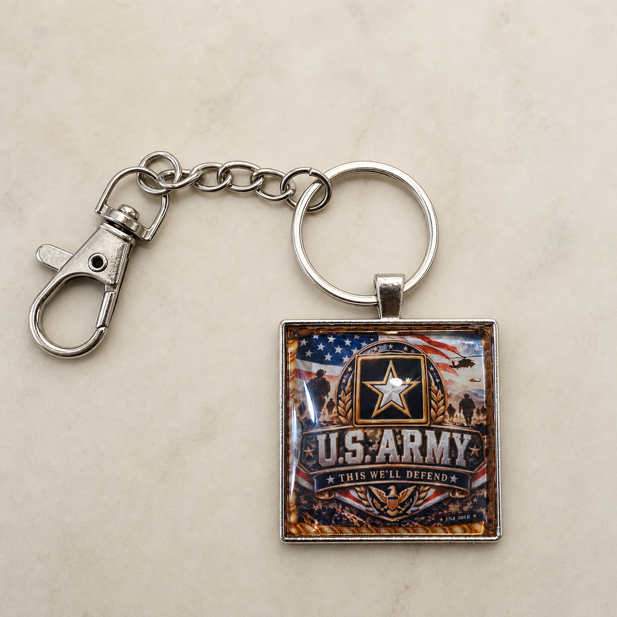 keychain, US Army, military, patriotic, American flag, veteran gift, military gift, patriotic gift, silver keychain, Studio7Fashion exclusive,Studio7Fashion