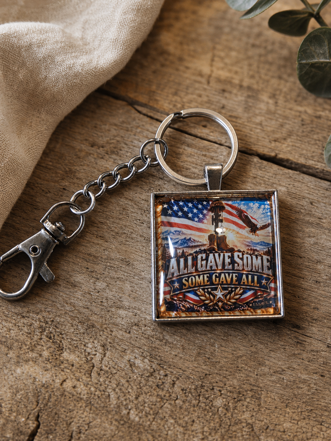 Patriotic Cross Eagle Keychain,Studio7Fashion