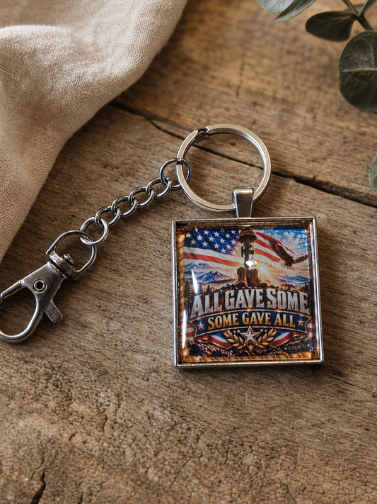 Patriotic Cross Eagle Keychain,Studio7Fashion