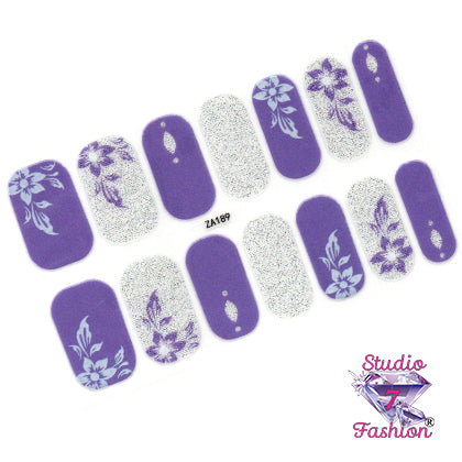 Lavender Bloom Sparkle Nail Wraps
