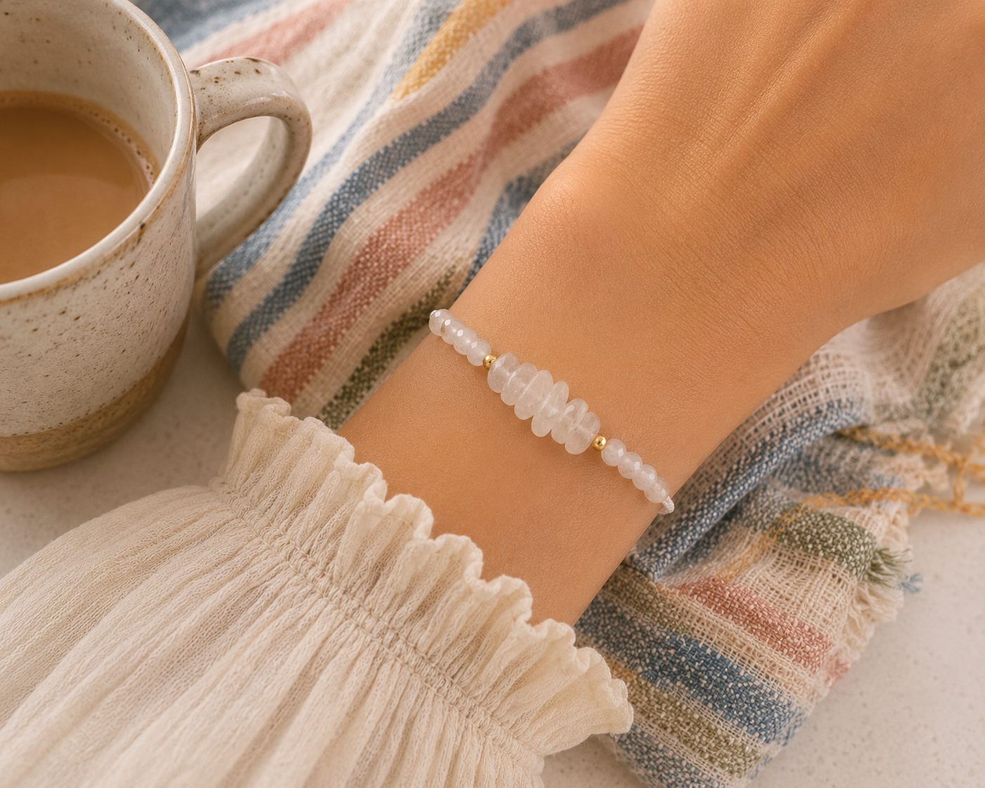 Minimalist Stacking Stone Bracelet