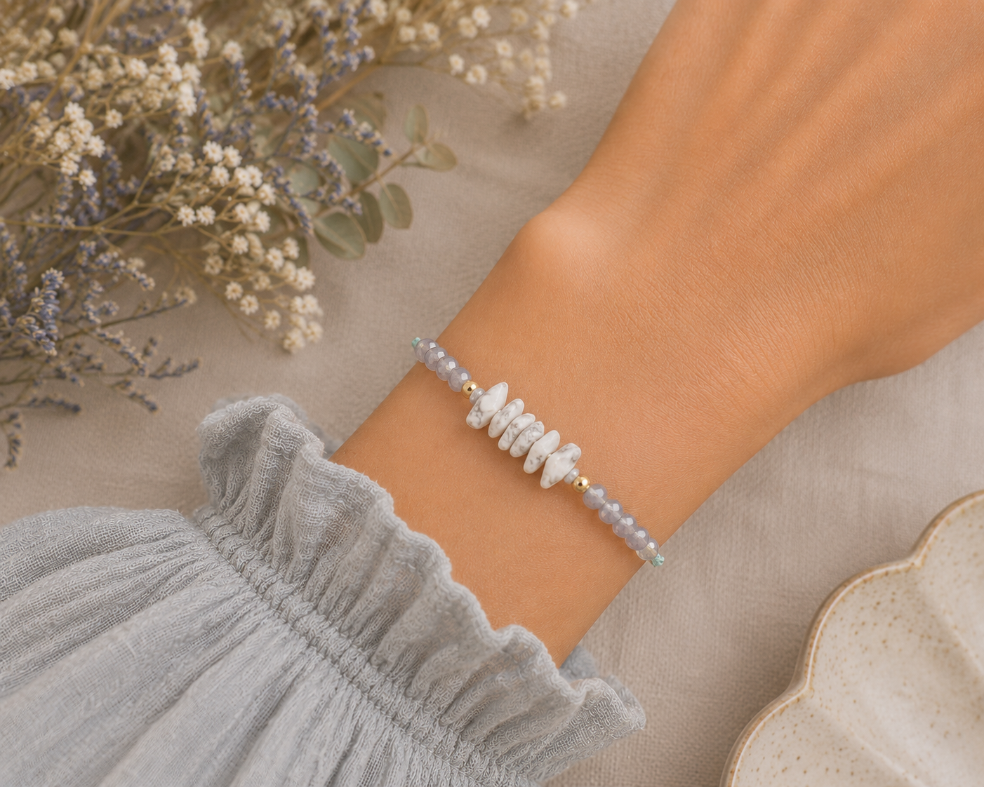 Minimalist Stacking Stone Bracelet
