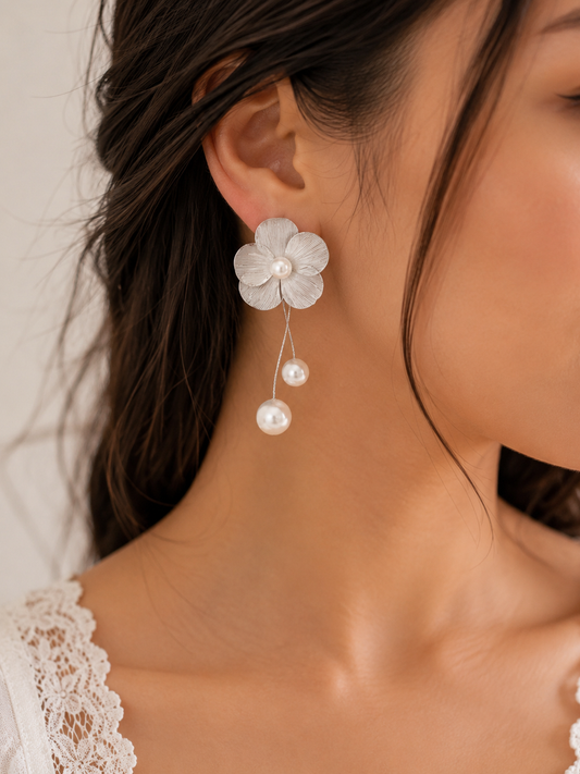 Full Bloom Pearl Earrings