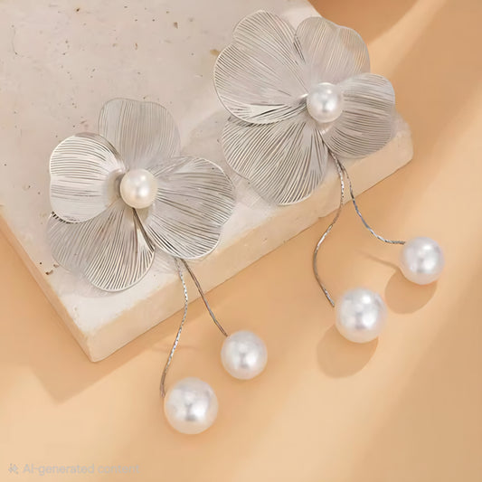 Full Bloom Pearl Earrings
